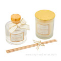 Platinum gift box: 100ml round bottle reed diffuser+100g scented candle luxury gift set